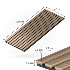 Vicco Wandpaneele "Akustikpaneel", Nussbaum, 4 Stück