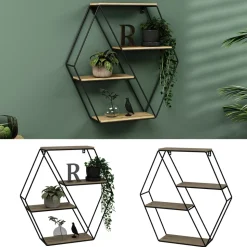 Vicco Wandregal "Fyrk", Eiche, 51 x 52 cm Eckform