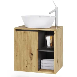 Vicco Waschbeckenunterschrank Artisan/Grau Viola 60x60x46 cm - Unterschrank für das Badezimmer, Leichte Reinigung des Bodens dank wandhängender Montage