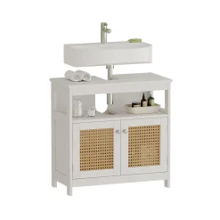 Vicco Waschbeckenunterschrank Weiß Rosario 60x60x30 cm - Unterschrank für das Badezimmer, Viel Stauraum oben und unten