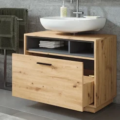 Vicco Waschbeckenunterschrank Artisan Eiche/Anthrazit Beatrice 80x85x35 cm - Unterschrank, Zusätzlicher Stauraum direkt unter dem Waschbecken