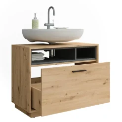 Vicco Waschbeckenunterschrank Artisan Eiche/Anthrazit Beatrice 80x85x35 cm - Unterschrank, Zusätzlicher Stauraum direkt unter dem Waschbecken