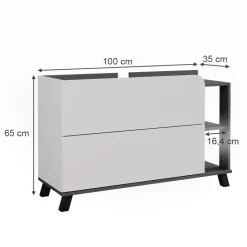 Vicco Waschbeckenunterschrank Anthrazit/Weiß Karen 100x65x35 cm - Unterschrank für das Badezimmer, Übersichtliche Aufbewahrung durch großzügige Schublade