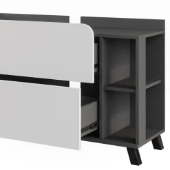 Vicco Waschbeckenunterschrank Anthrazit/Weiß Karen 100x65x35 cm - Unterschrank für das Badezimmer, Übersichtliche Aufbewahrung durch großzügige Schublade