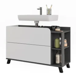 Vicco Waschbeckenunterschrank Anthrazit/Weiß Karen 100x65x35 cm - Unterschrank für das Badezimmer, Übersichtliche Aufbewahrung durch großzügige Schublade