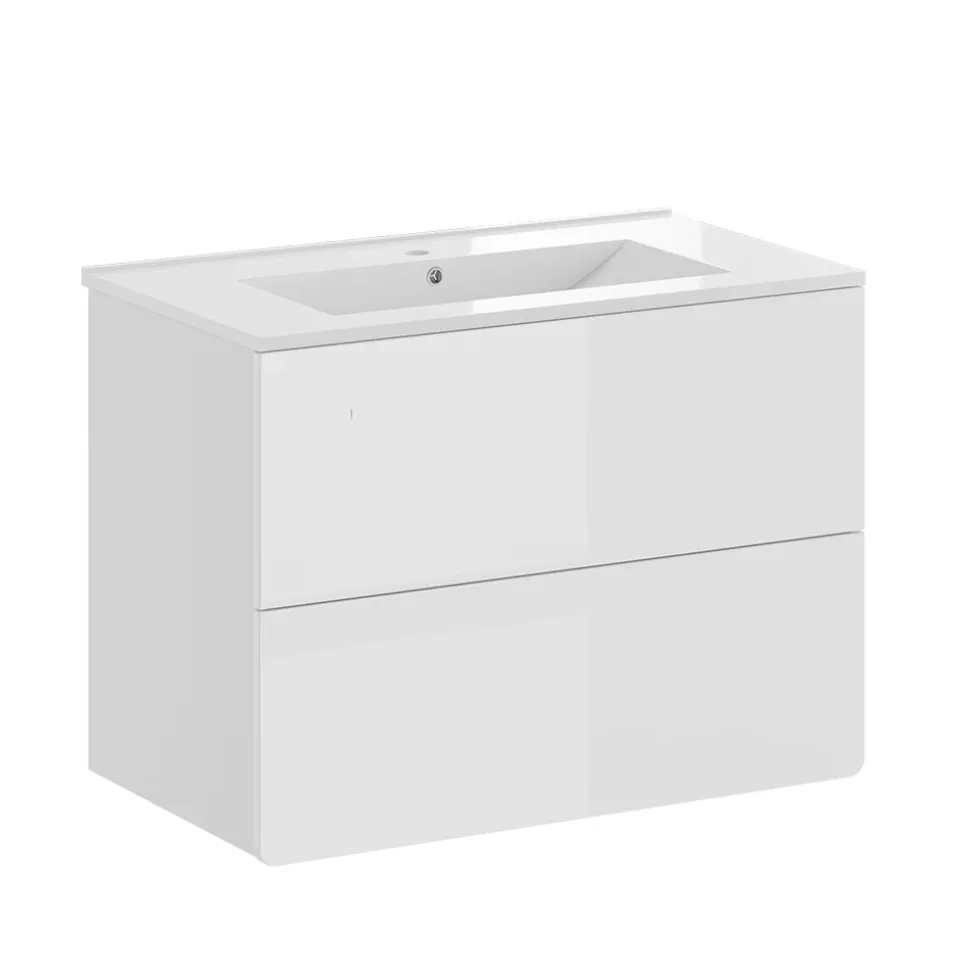 Vicco Waschbeckenunterschrank Weiß Izan, bestehend aus Waschbeckenunterschrank, Waschbecken - Mehr Stauraum ohne Bodenfläche zu nutzen