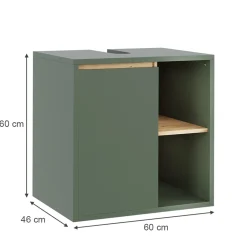 Vicco Waschbeckenunterschrank Grün/Artisan Viola 60x60x46 cm - Unterschrank für das Badezimmer, Leichte Reinigung des Bodens dank wandhängender Montage