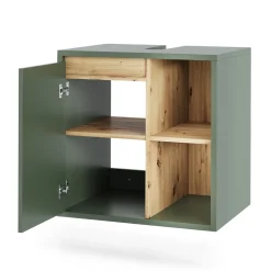 Vicco Waschbeckenunterschrank Grün/Artisan Viola 60x60x46 cm - Unterschrank für das Badezimmer, Leichte Reinigung des Bodens dank wandhängender Montage