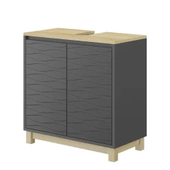 Vicco Waschbeckenunterschrank Anthrazit Livia 60x60x30 cm - Unterschrank für das Badezimmer, Nutzt den Raum über der Toilette clever aus