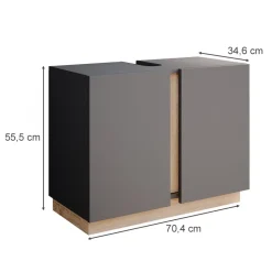 Vicco Waschbeckenunterschrank Anthrazit Gloria 70x56x35 cm - Unterschrank für das Badezimmer, Unterschrank- und Hängeschrank-Kombination