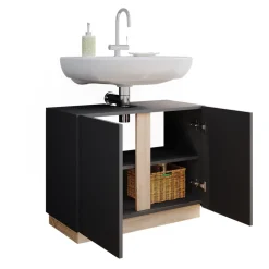 Vicco Waschbeckenunterschrank Anthrazit Gloria 70x56x35 cm - Unterschrank für das Badezimmer, Unterschrank- und Hängeschrank-Kombination