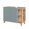 Vicco Waschbeckenunterschrank Sonoma/Blau Karen 80x65x35 cm - Unterschrank für das Badezimmer, Grifflose Fronten für eine moderne Optik