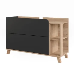 Vicco Waschbeckenunterschrank Sonoma/Anthrazit Karen 100x65x35 cm - Unterschrank für das Badezimmer, Übersichtliche Aufbewahrung durch großzügige Schublade