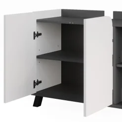 Vicco Waschbeckenunterschrank Anthrazit/Weiß Karen 80x65x35 cm - Unterschrank für das Badezimmer, Grifflose Fronten für eine moderne Optik