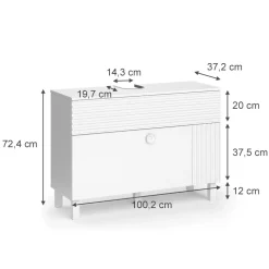 Vicco Waschbeckenunterschrank Weiß Sola 100x72x37 cm - Unterschrank für das Badezimmer, Viel Stauraum oben und unten