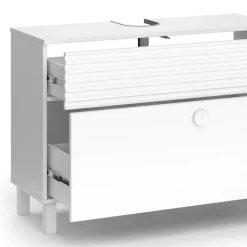 Vicco Waschbeckenunterschrank Weiß Sola 100x72x37 cm - Unterschrank für das Badezimmer, Viel Stauraum oben und unten