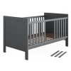 Vitalispa Babybett Ajaton - Grau 144x83x81 cm gefertigt aus Spanplatte - Kinderbett mit Rausfallschutz abgestimmt auf Neugeborene und Babys, mit herausnehmbaren Schlupfsproßen