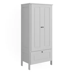 Vitalispa Kinderkleiderschrank Weiß Ajaton - 83x187x53 cm hergestellt aus Spanplatte - Kinderregal für Kinder und Teenager, für eine strukturierte und sichere Lagerung