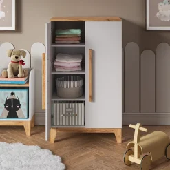 Vitalispa Kinderkleiderschrank Weiß/Artisan 70 x 120 cm, Malia