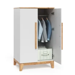 Vitalispa Kinderkleiderschrank Weiß/Artisan 70 x 120 cm, Malia