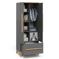 Vitalispa Kinderkleiderschrank Grau/Artisan 70 x 186.8 cm, Malia