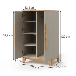 Vitalispa Kinderkleiderschrank Cashmere 70 x 120 cm, Malia