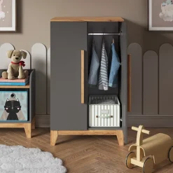 Vitalispa Kinderkleiderschrank Grau/Artisan 70 x 120 cm, Malia