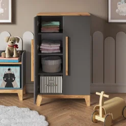 Vitalispa Kinderkleiderschrank Grau/Artisan 70 x 120 cm, Malia