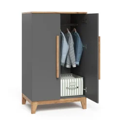 Vitalispa Kinderkleiderschrank Grau/Artisan 70 x 120 cm, Malia