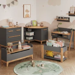 Vitalispa Kinderkleiderschrank Grau/Artisan 70 x 120 cm, Malia