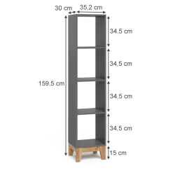 Vitalispa Kinderregal Grau/Artisan 35.2 x 159.5 cm, Malia