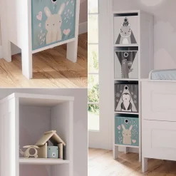 Vitalispa Kinderregal Weiß Ajaton - 35x160x31 cm gefertigt aus Spanplatte - Bücherregal ideal fürs Kinderzimmer, bietet schnellen Zugriff auf Ihre Lieblingssachen