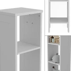 Vitalispa Kinderregal Weiß Ajaton - 35x160x31 cm gefertigt aus Spanplatte - Bücherregal ideal fürs Kinderzimmer, bietet schnellen Zugriff auf Ihre Lieblingssachen