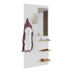 Wandgarderobe Jochen Weiß/Eiche 70 x 150 cm mit Spiegel Vicco