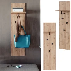 Wandgarderobe Siri Goldkraft Eiche 36 x 135 cm Vicco