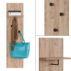 Wandgarderobe Siri Goldkraft Eiche 36 x 135 cm Vicco