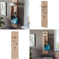 Wandgarderobe Siri Goldkraft Eiche 36 x 135 cm Vicco