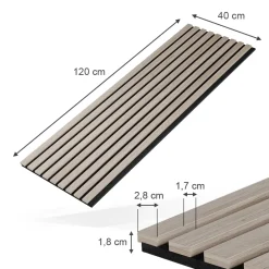 Wandpaneele Akustikpaneel Braun 8 Stück Vicco