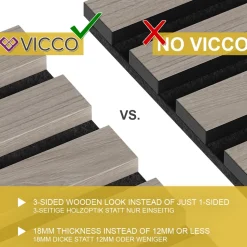 Wandpaneele Akustikpaneel Braun 12 Stück Vicco