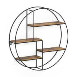 Wandregal Fyrk Antikholz 55 x 55 cm Rund Vicco