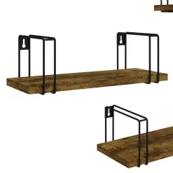 Wandregal Fyrk Antikholz 3 Teile Vicco