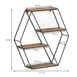 Wandregal Fyrk Antikholz 51 x 52 cm Eckform Vicco
