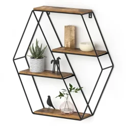 Wandregal Fyrk Antikholz 51 x 52 cm Eckform Vicco