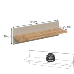 Wandregal Kinderzimmer Malia Cashmere/Artisan 70 x 20 cm Vitalispa