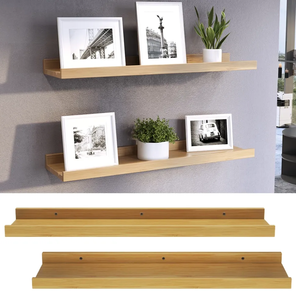 Wandregal Linus Naturholz 60 x 4 cm 2er Set Vicco