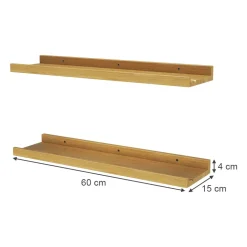 Wandregal Linus Naturholz 60 x 4 cm 2er Set Vicco