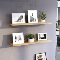 Wandregal Linus Naturholz 60 x 4 cm 2er Set Vicco