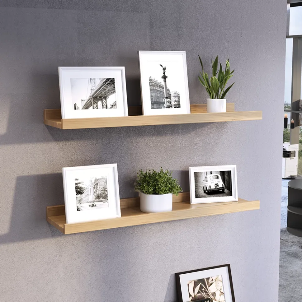 Wandregal Linus Naturholz 60 x 4 cm 2er Set Vicco