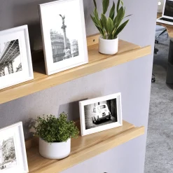 Wandregal Linus Naturholz 60 x 4 cm 2er Set Vicco