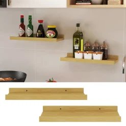 Wandregal Linus Naturholz 40 x 4 cm 2er Set Vicco